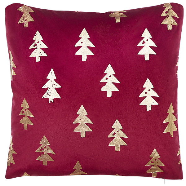 Dekokissen 2er Set CUPID Samtstoff 45 x 45 cm Rot Weihnachtsmotiv
