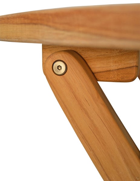 Klapptisch Holz Garten Terrasse Camping Teak Tisch praktisch klappbar Balkontisch rund 90 cm wetterfest massiv premium