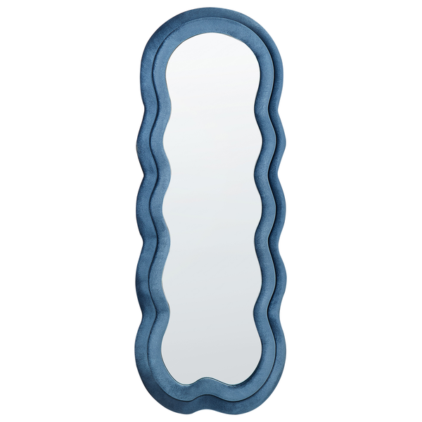 Wandspiegel LACS 57 cm 160 cm Samtstoff Blau