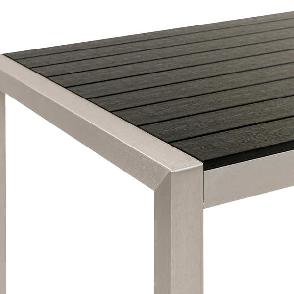 Gartentisch VERNIO 180 cm 90 cm Metall Schwarz / Silber