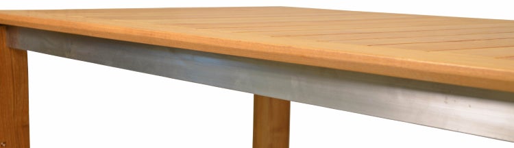 Gartentisch Teakholz Edelstahl 165 x 90 cm modern premium für Garten Terrasse