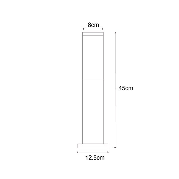 Moderner Außenlaternenpfahl rostbraun 45 cm - Malios