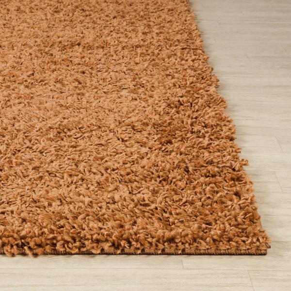Moderner Hochfloriger Shaggy Teppich Terracotta 160x220 cm LILLY