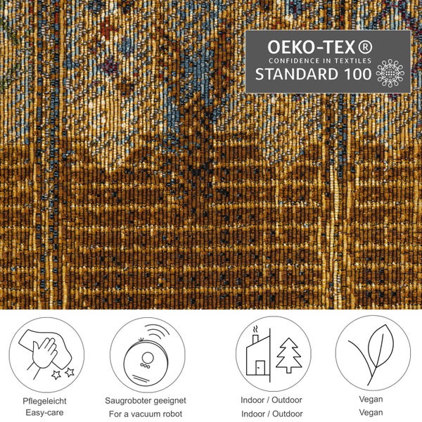 OEKO-TEX STANDARD 100 Logo, pflegeleicht, für Saugroboter geeignet, für Innen- und Außenbereich geeignet, vegan.
