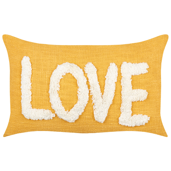 Dekokissen 2er Set LOVE Baumwolle 30 x 50 cm Gelb
