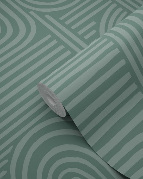 Origin Wallcoverings Tapete 3D-Muster Petrolgrün - 50 x 900 cm - 347874