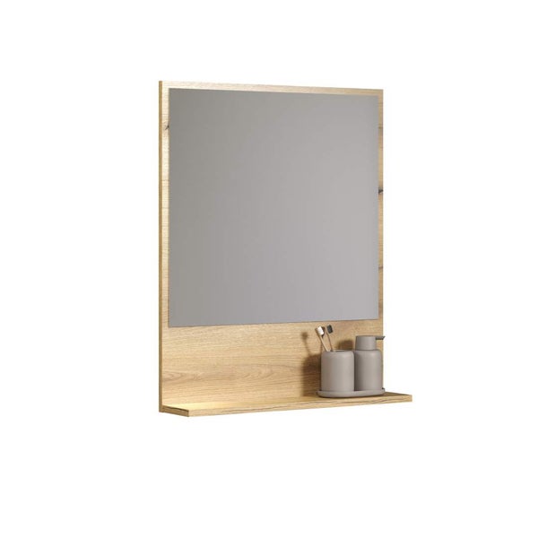 PureBliss Bad Spiegel 60cm mit Ablage Eiche dekor. 60 X 14 X 74 cm