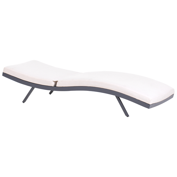 Sonnenliege mit Kissen AMELIA Metall Hellbeige