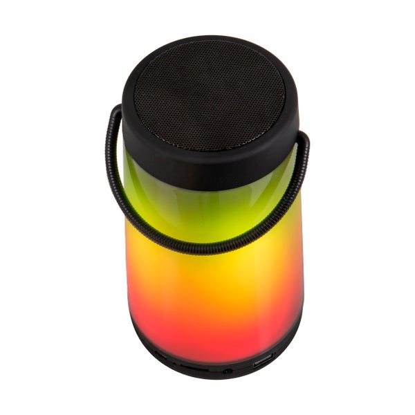 LED-Tischleuchte mit BT-Speaker FESTA für den Außenbereich aus schwarzem Kunststoff mit integrierten LEDs, 18 cm hoch