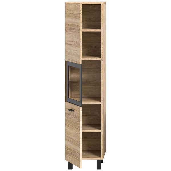 Boston Hochschrank Bad 1 Tür Eiche Dekor. 30 X 29 X 125 cm