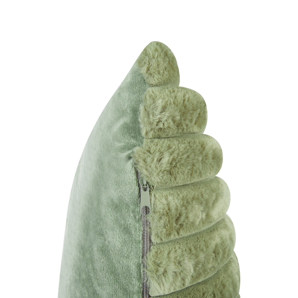 Dekokissen mit Reißverschluss und Plüschdetails