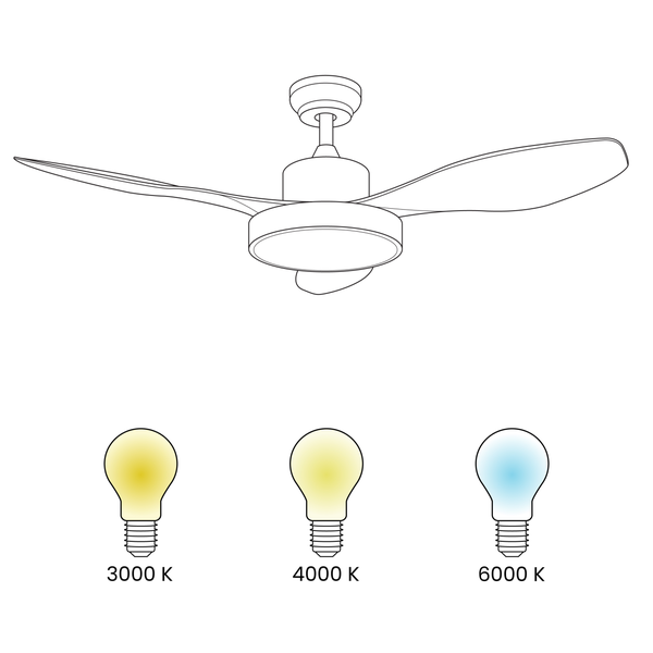 Deckenventilator mit Licht BANDERAS mit Fernbedienung Silber