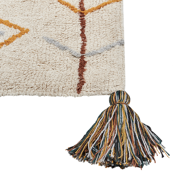Teppich BOLAY Beige 140 x 200 cm Baumwolle