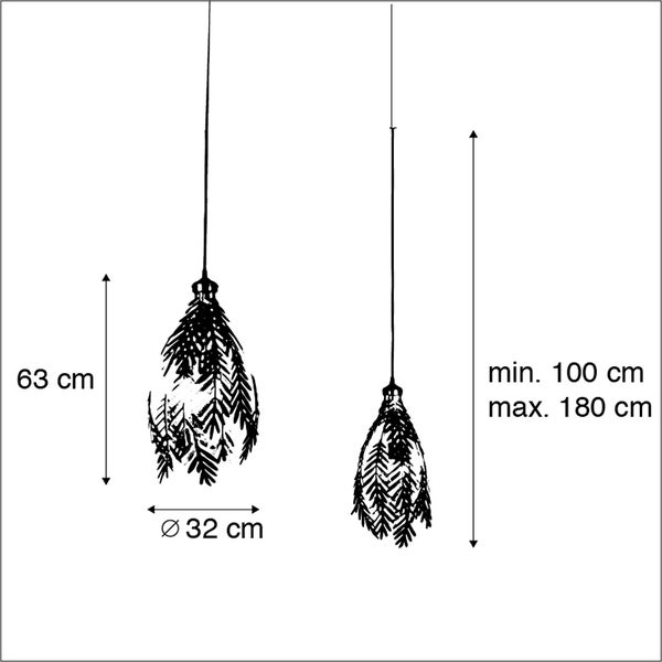 Vintage Pendelleuchte 2-flammig gold - Botanica