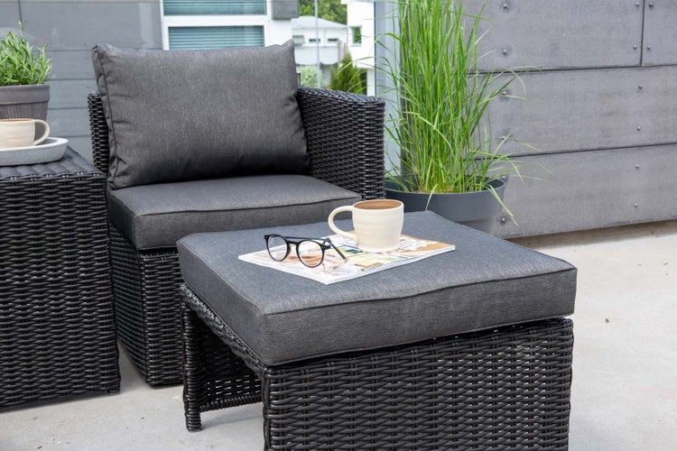 Quad Lounge-Set 5 Teile schwarz. 42 X 63 X 51 cm