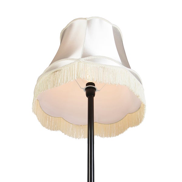 Stehlampe mit Lampenschirm und Fransen
