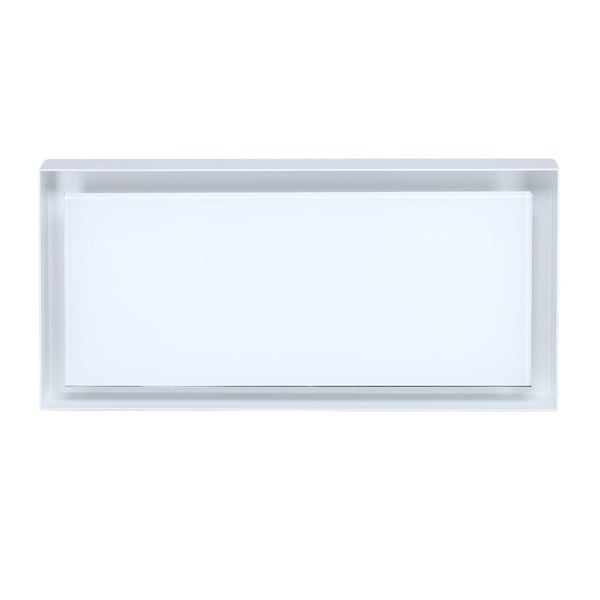 Rechteckige Wandleuchte aus Metall und Glas für eine moderne Innenbeleuchtung.