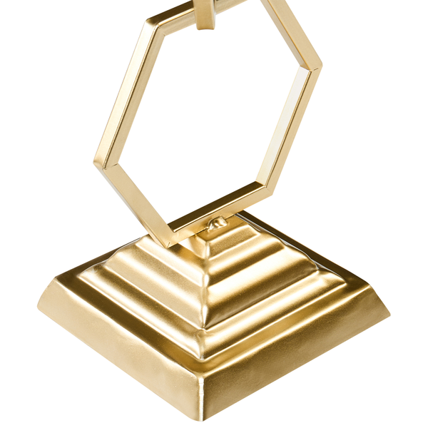 Goldfarbener Lampenfuß mit geometrischem Design