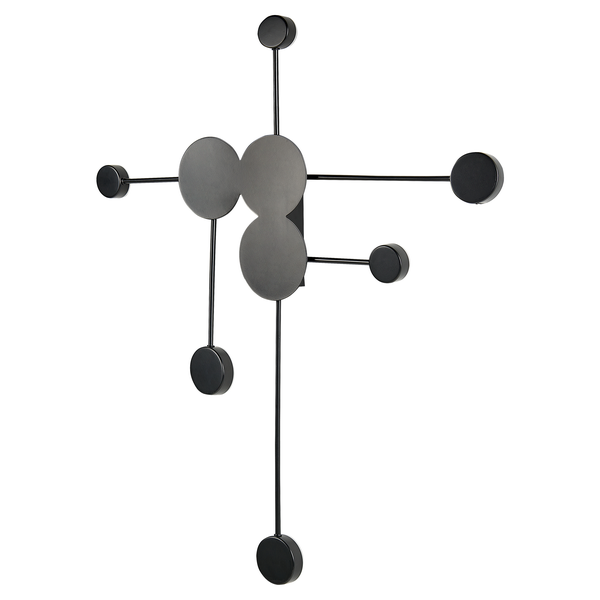 Abmessungen der Lampe: Höhe 90 cm, Breite 78 cm, Durchmesser der Kugeln 6 cm, 8 cm und 14 cm