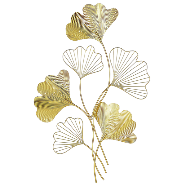 Dekorative Wanddekoration mit Blättern aus Metall