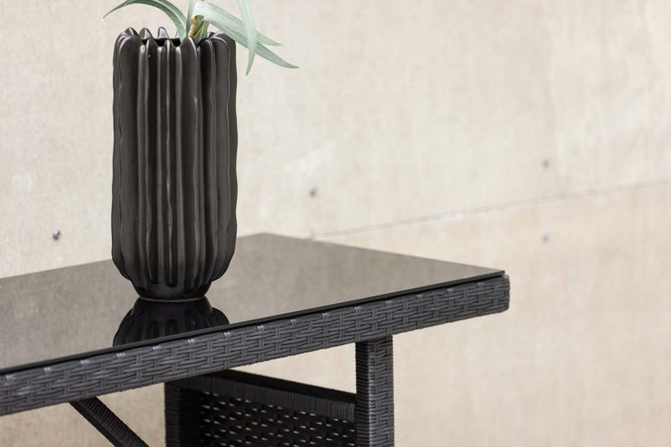 Padova Gartentisch Beistelltisch 40x120cm schwarz. 40 X 120 X 74 cm