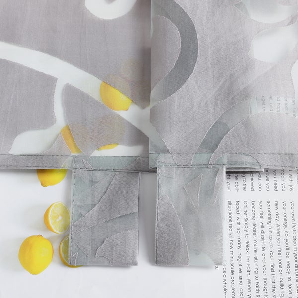 Gardine mit Zitronenmuster und abstraktem Design