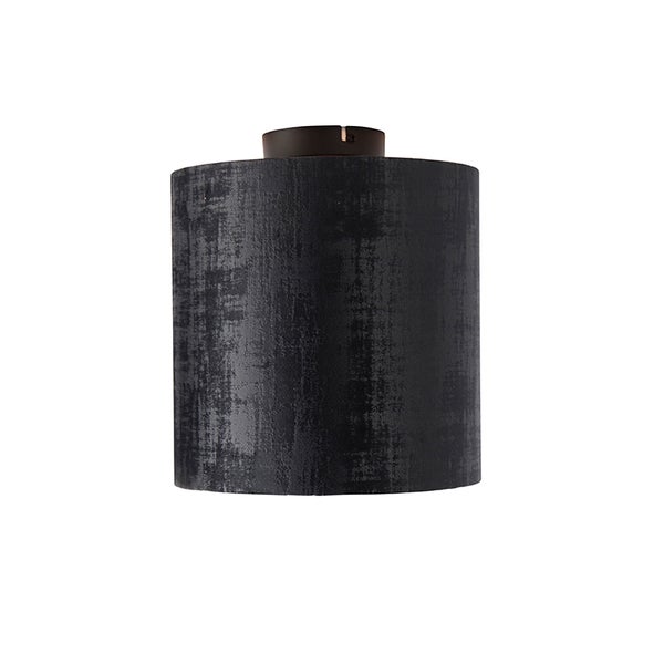 Deckenleuchte mattschwarz Samtschirm schwarz 25 cm - Kombi