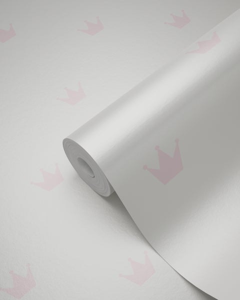 Origin Wallcoverings Tapete kleine Kronen Weiß und Rosa - 53 cm x 10.05 m - 347702