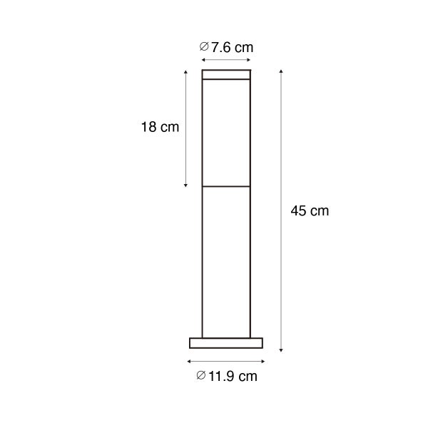Außenlaterne rostbraun mit Opal 45 cm IP44 - Rox