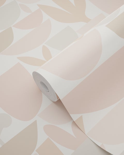 ESTAhome Tapete Keramik und Pflanzen Beige - 50 x 900 cm - 131072