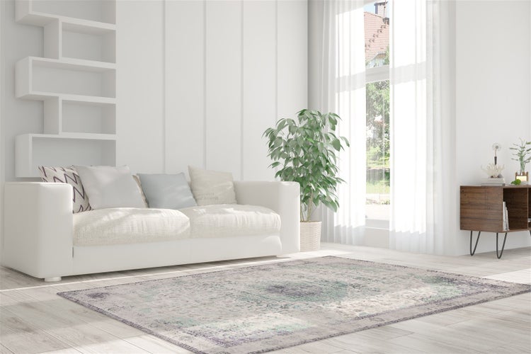 Flachflor Teppich Zacharie Elfenbein / Mint Vintage 160 x 230 cm