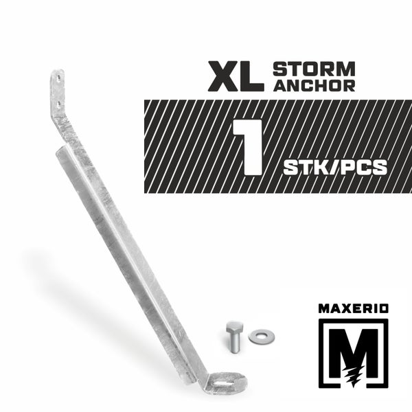 MAXERIO® 1er XL Storm-Anchor (Sturmanker) für Schraubfundament Bodenhülse Erdanker Einschraubbodenhülse Erdschraube Einschraubhülse Erdschraubenfundament Bodenanker Schraubanker Fundament für Zaun Sichtschutz