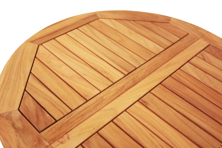 Teak Beistelltisch rund 50 cm klappbar handlich wetterfest