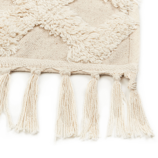 Teppich ARDAHAN Beige 140 x 200 cm Baumwolle