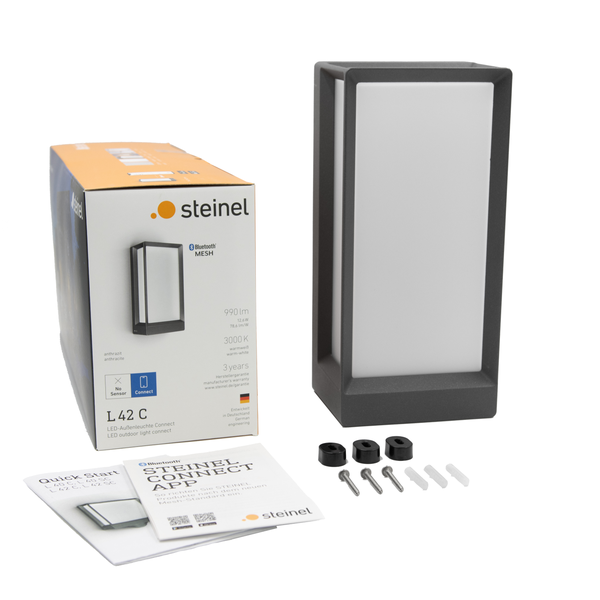 Steinel LED Außenleuchte L 42 C mit Bluetooth Konnektivität inklusive Verpackung und Montagezubehör