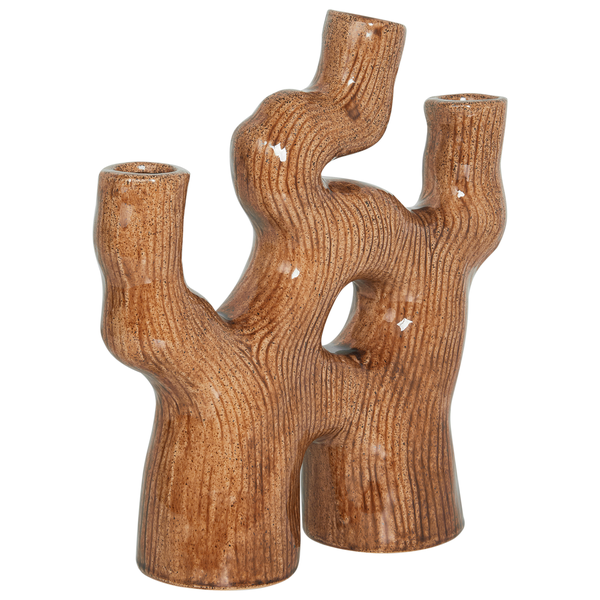 Blumenvase BARBUS Steinzeug 31 cm Braun
