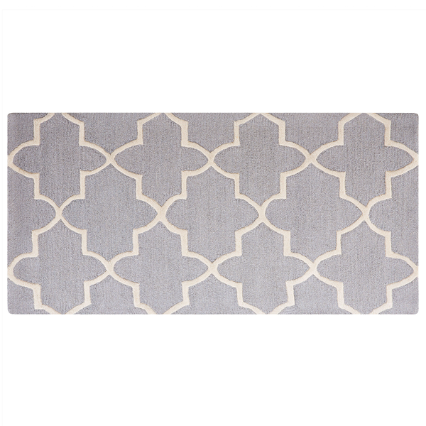 Teppich SILVAN Hellgrau 80 x 150 cm Wolle