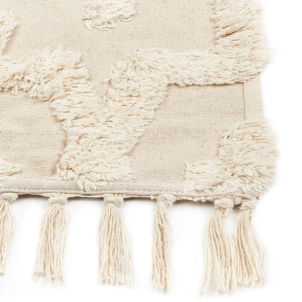 Teppich ITANAGAR Beige 140 x 200 cm Baumwolle