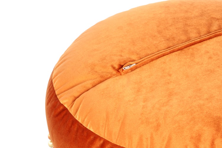 Pouf Hocker samtweich, orientalisches Design Bronze Rund Ø 65 cm