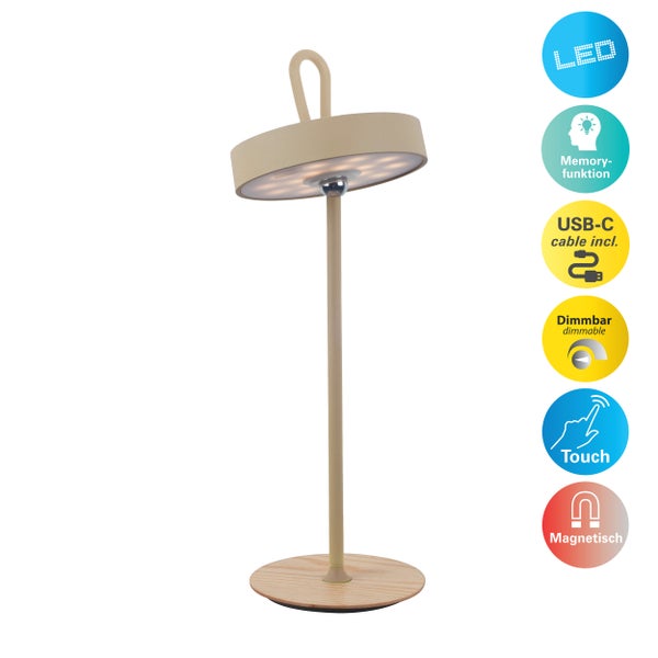LED-Tischleuchte mit Dimmfunktion, Touch-Bedienung und magnetischer Befestigung
