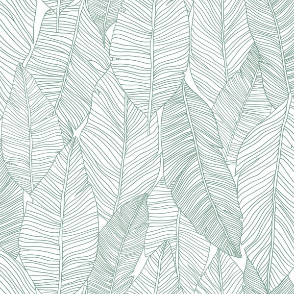 Walls4You Tapete Blätter Grün und Weiß - 53 cm x 10.05 m - 935309
