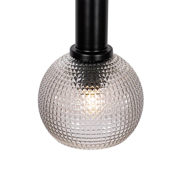Design-Hängelampe schwarz mit Rauchglas 3-flammig - Chico