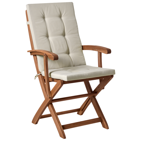 Set mit 2 Stühlen und Sitzkissen MAUI PREMIUM Akazienholz Taupe