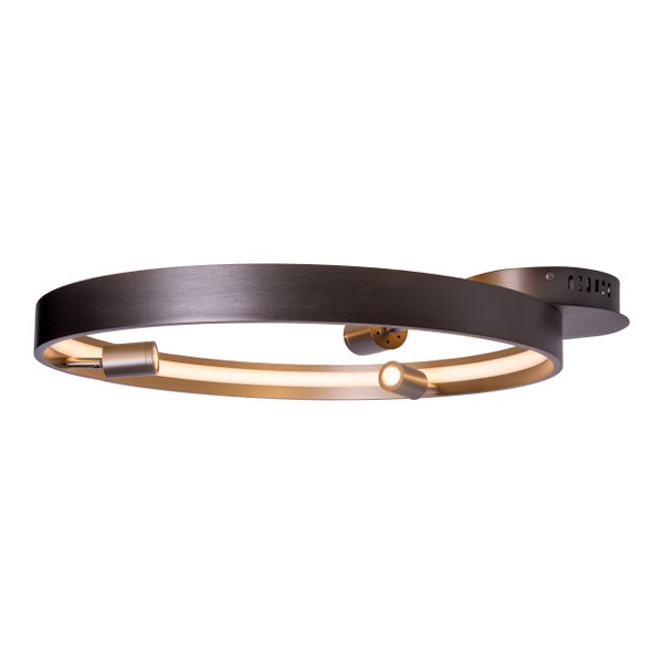 LED Deckenleuchte TRISTAN, moderne Deckenlampe aus Metall und Kunststoff in Stahl-blank, die LEDs sind  fest verbaut. Mit ca. 58 cm  Ødie ideale Beleuchtung für Wohnzimmer, Esszimmer oder Küche.