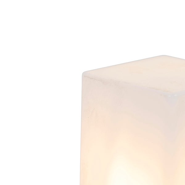 Stehende Außenlampe schwarz mit opalweißem Schirm 50 cm - Dänemark