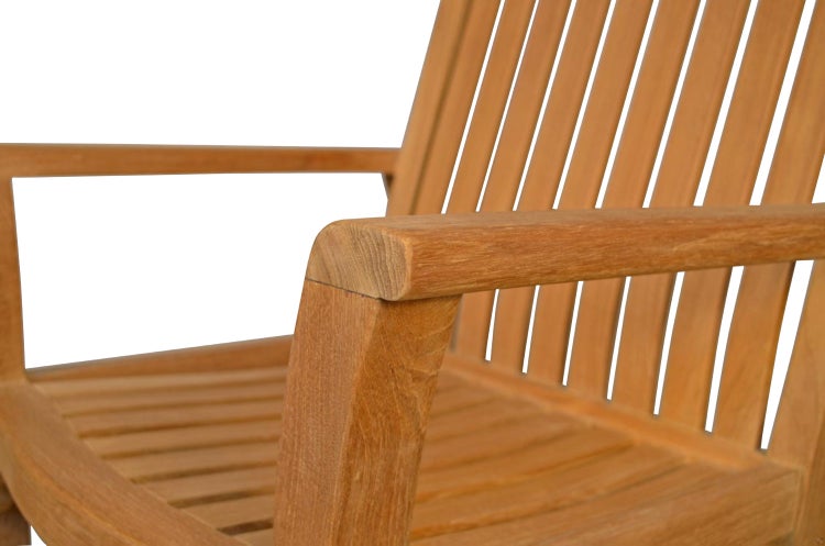 Teak Schaukelstuhl Massivholz wetterfest unbehandelt premium