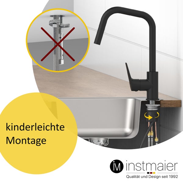 Küchenarmatur inklusive zwei DVGW zertifizierter Flexschläuche