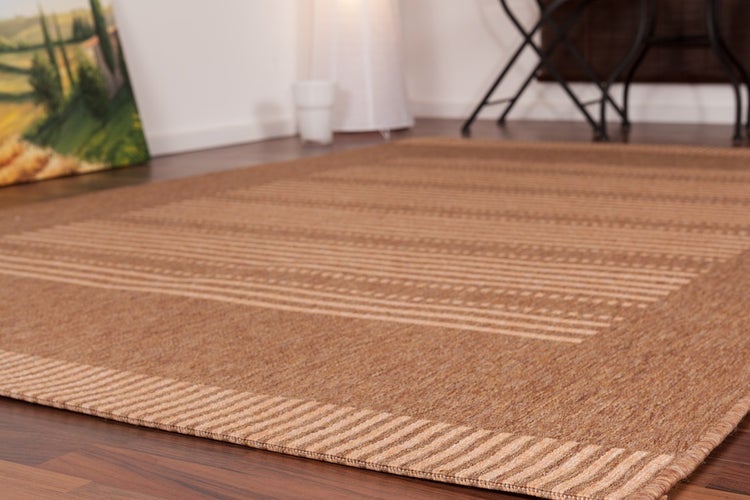 Kurzflor Teppich Fleur Kaffee Modern, Klassisch 60 x 110 cm