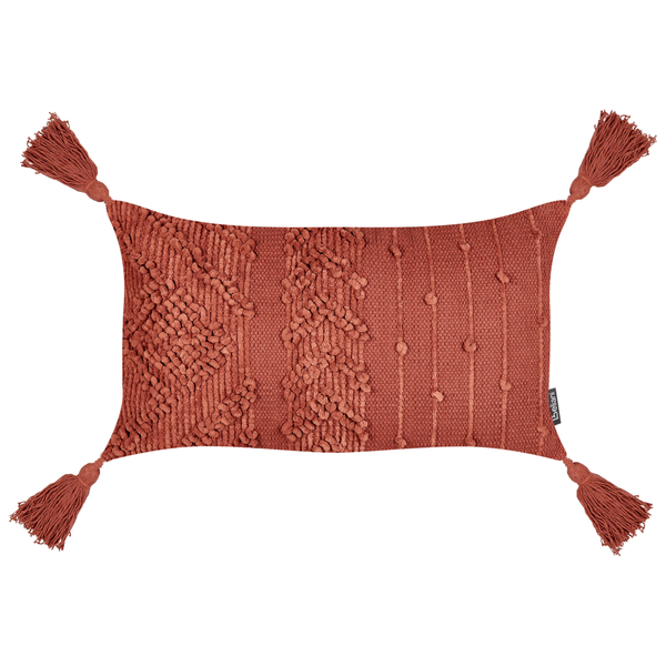 Dekokissen 2er Set VALVARIA Baumwolle 30 x 50 cm Rot ZickZack-Muster