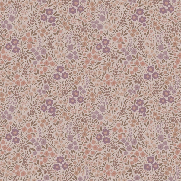 ESTAhome Tapete Blumen mauve-violett - 50 x 900 cm - 131458